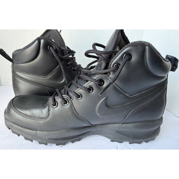 Nike Manoa Men\'s Leather Shoes - Black, Size 9 (454350-003)